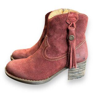 Born Womens Alondra Fringe Block Heel Size 6 Cowboy Boots BHFO 7198